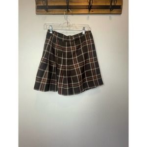 Vintage GAP | Brown Plaid Pleated Skirt | Size 6